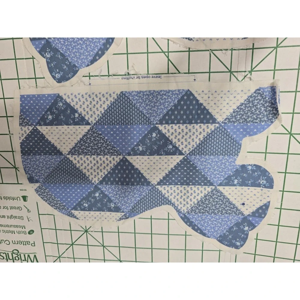 Vtg Blue CALICO CAT Kitten Pillow Cut Sew Panel Fabric The Country Cat